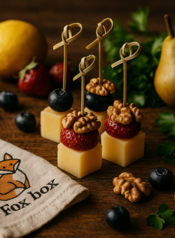 Канапе с сыром Гауда и ягодами